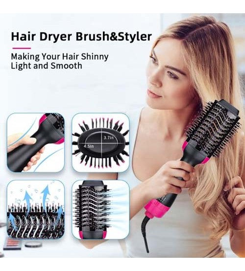 One Step 4-in-1 Hot Air Styler – Hair Dryer, Straightener, Curler & Volumizer Brush